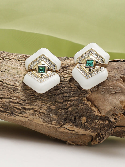 Gold Plated Party Designer Stone Stud For Women