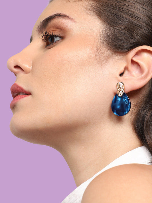Gold Plated Party Designer Stone Drop Earring