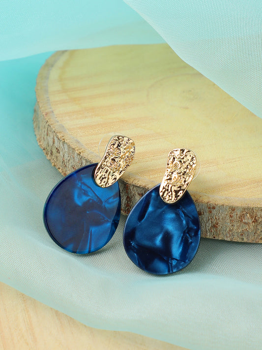 Gold Plated Party Designer Stone Drop Earring