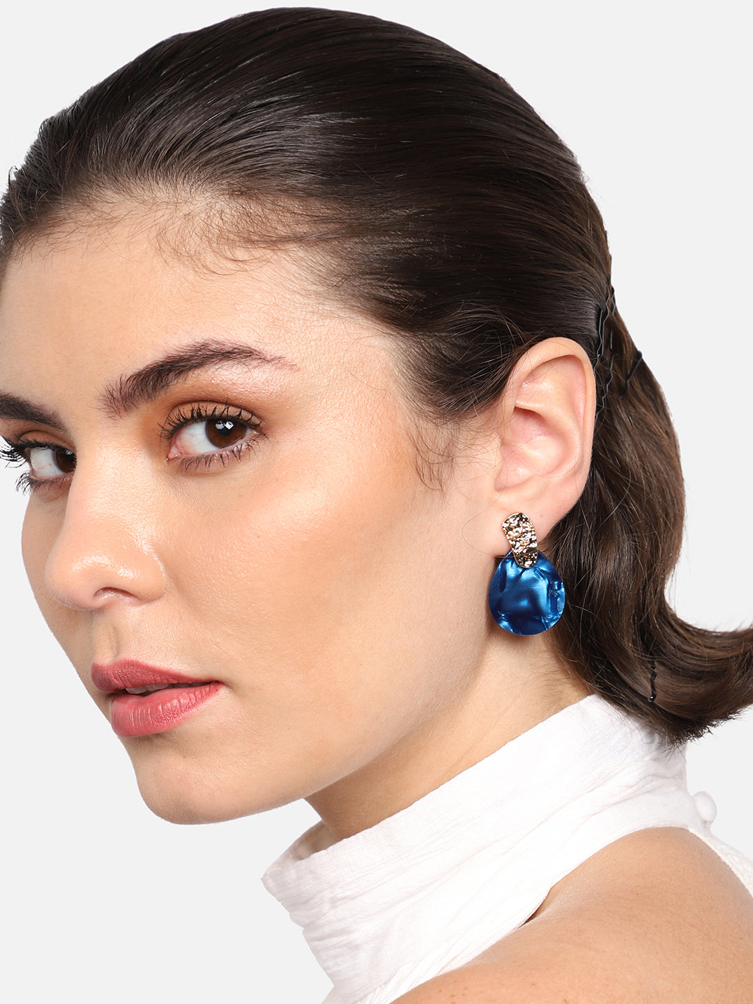 Gold Plated Party Designer Stone Drop Earring