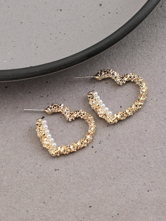 Gold Plated Party Designer Stone Hoop Earring