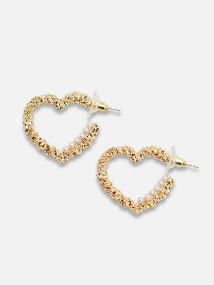 Gold Plated Party Designer Stone Hoop Earring