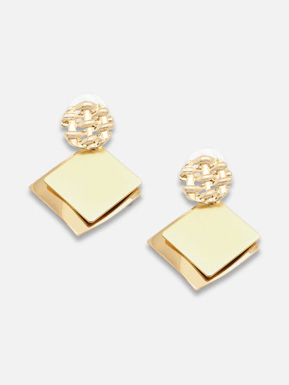 Gold Plated Party Designer Stone Drop Earring