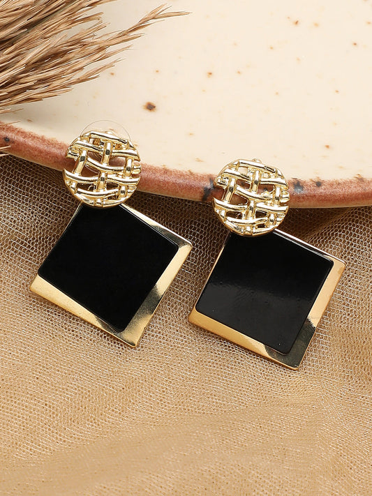 GOLD PLATED PARTY DESIGNER STONE DROP EARRING FOR WOMEN