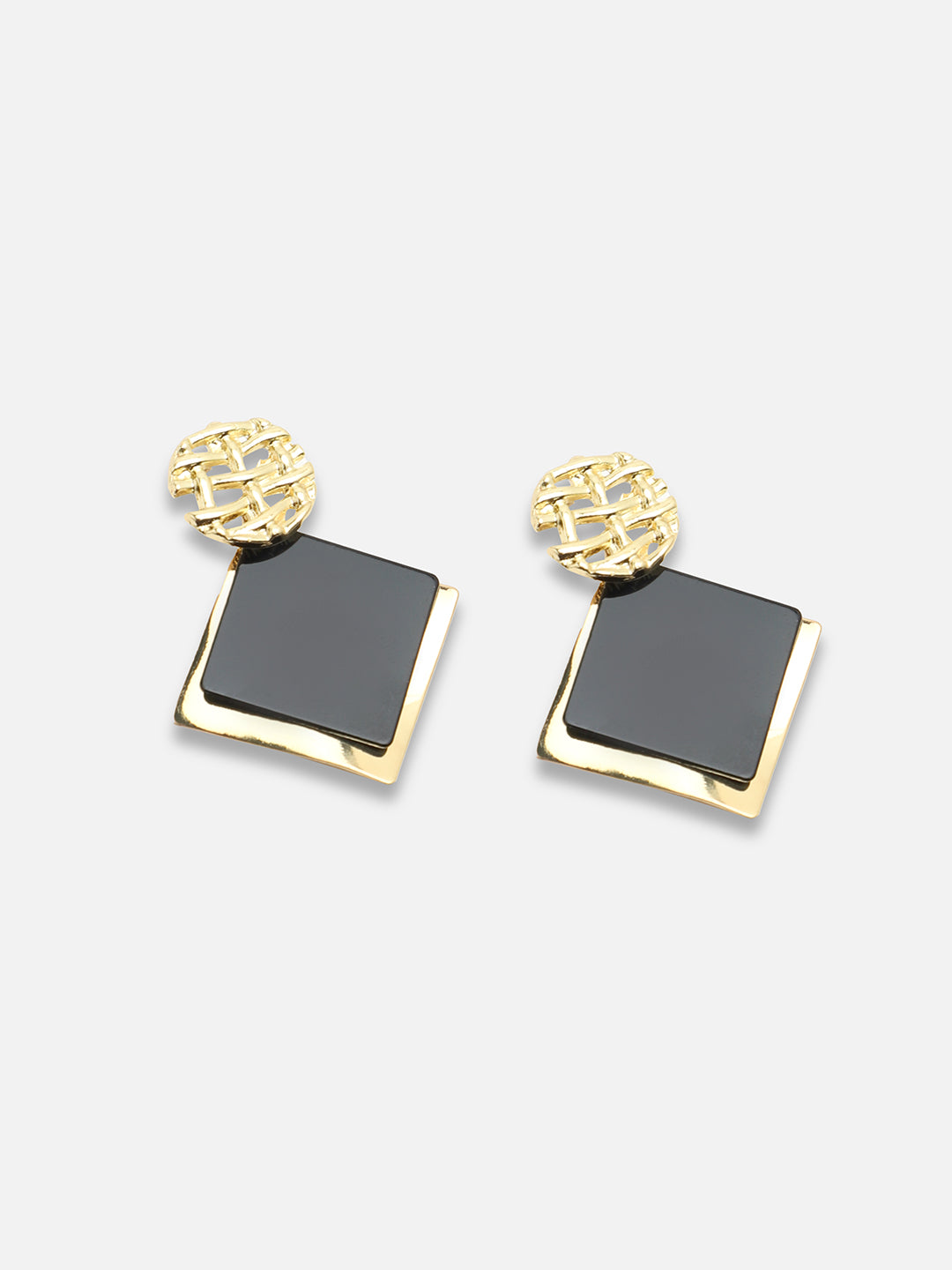 GOLD PLATED PARTY DESIGNER STONE DROP EARRING FOR WOMEN