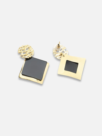 GOLD PLATED PARTY DESIGNER STONE DROP EARRING FOR WOMEN