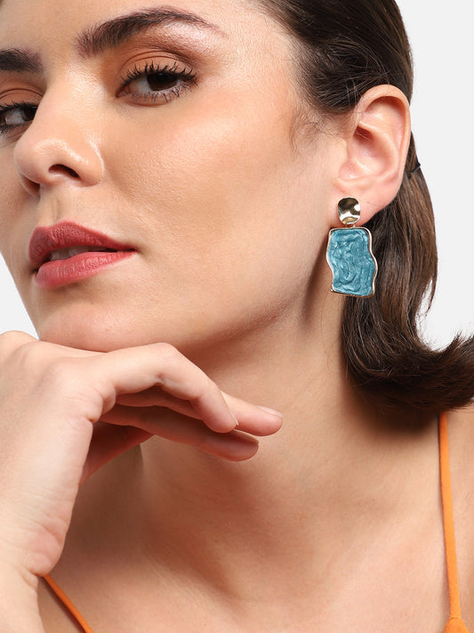 Gold Plated Party Designer Stone Drop Earring