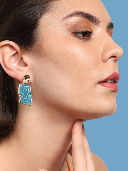 Gold Plated Party Designer Stone Drop Earring