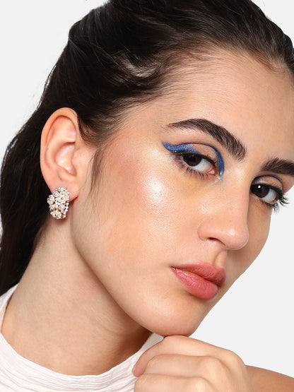 Gold Plated Party Designer Stone Stud For Women