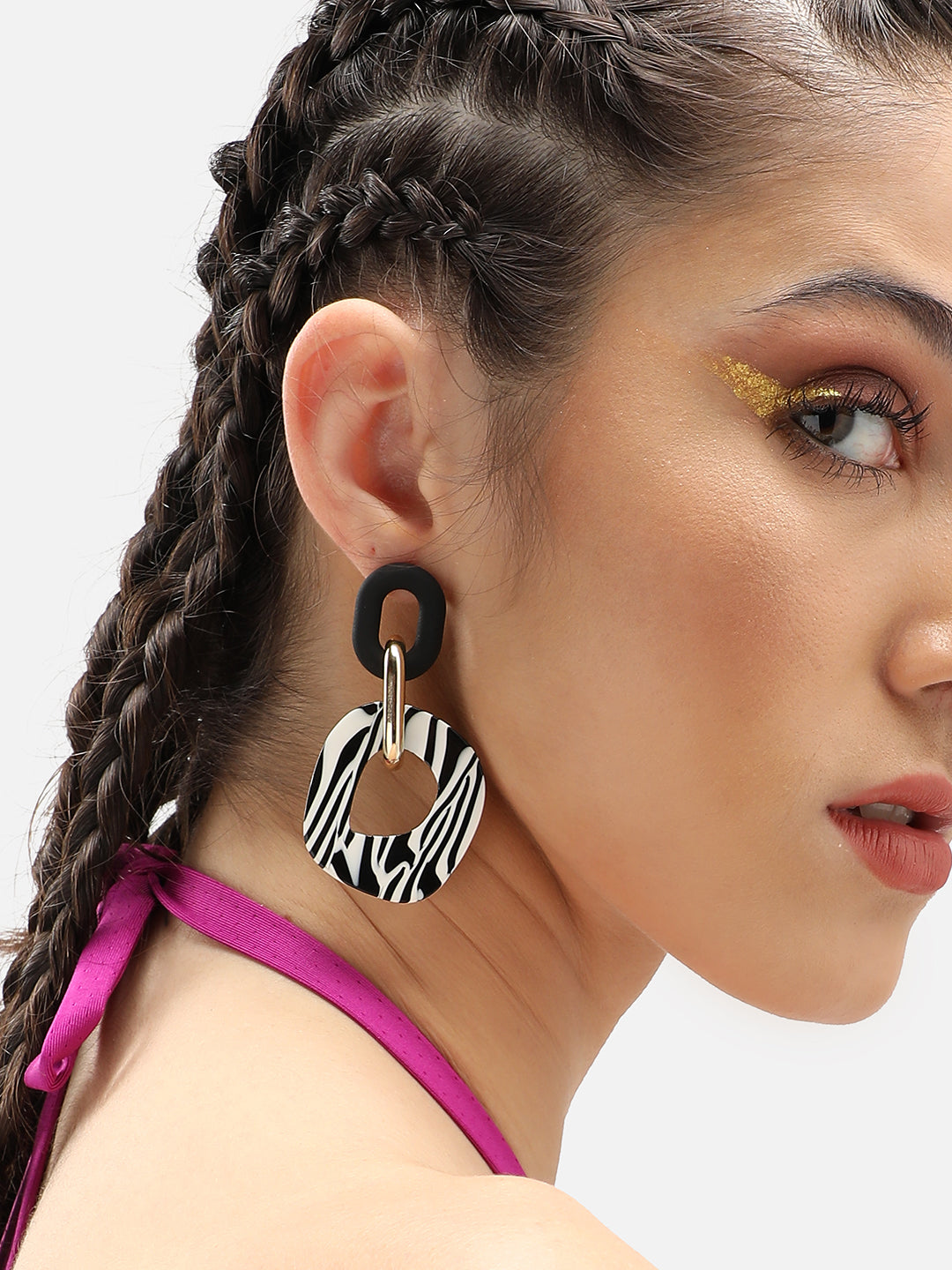 Gold Plated Party Designer Stone Drop Earring