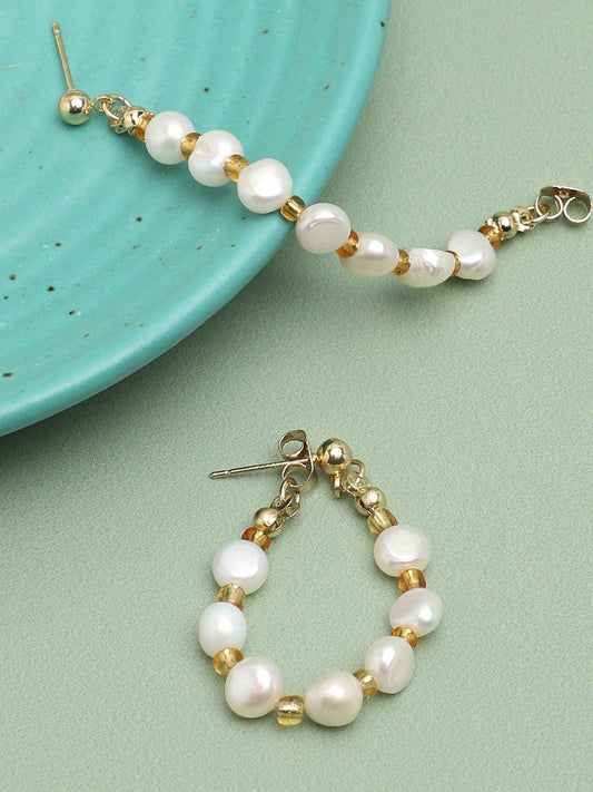 GOLD PLATED PARTY DESIGNER STONE DROP EARRING FOR WOMEN