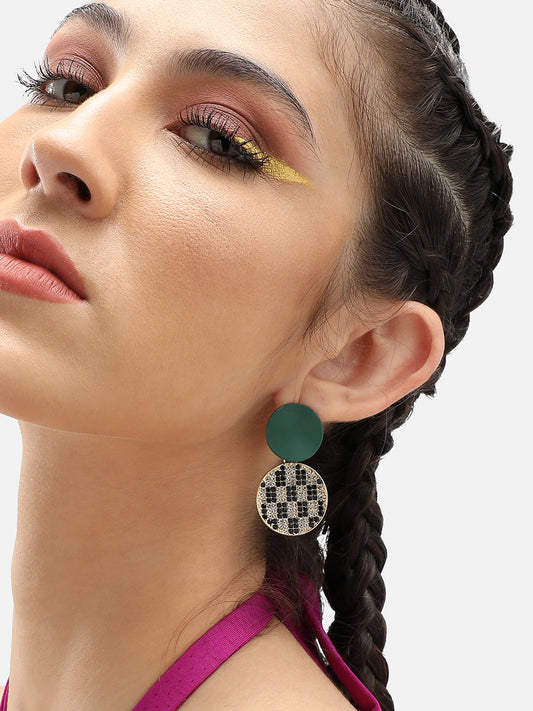Gold Plated Party Designer Stone Drop Earring