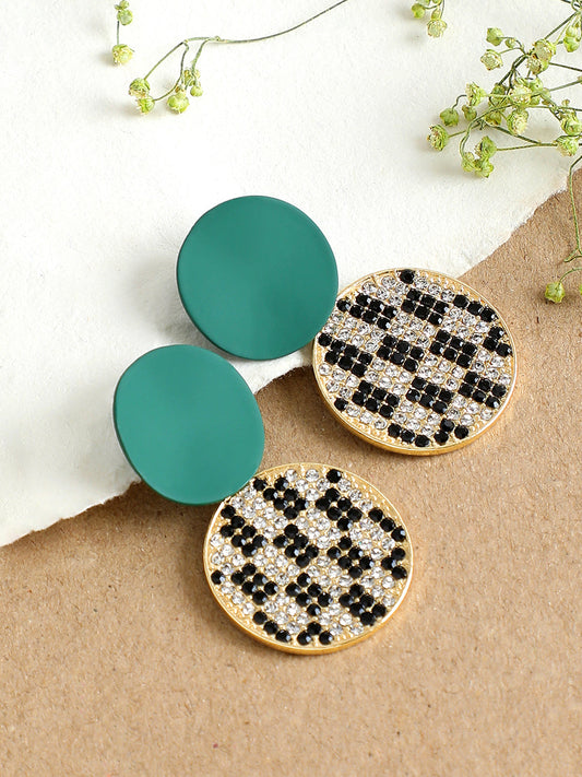 Gold Plated Party Designer Stone Drop Earring