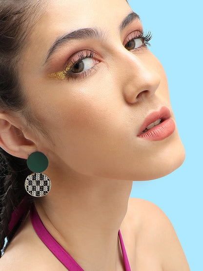 Gold Plated Party Designer Stone Drop Earring