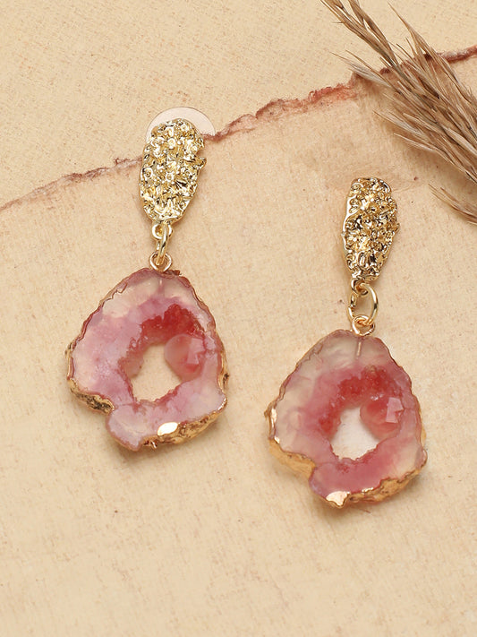 Gold Plated Party Designer Stone Drop Earring For Women