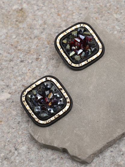 Gold Plated Party Designer Stone Stud For Women