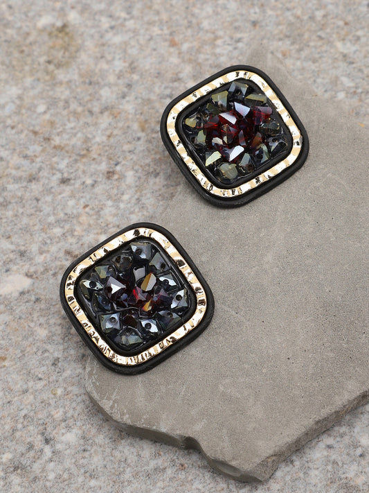 Gold Plated Party Designer Stone Stud For Women