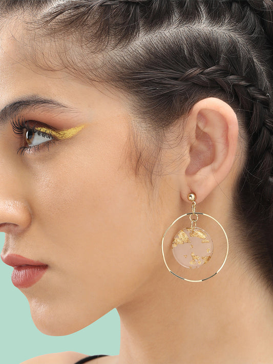 Gold Plated Party Designer Stone Drop Earring