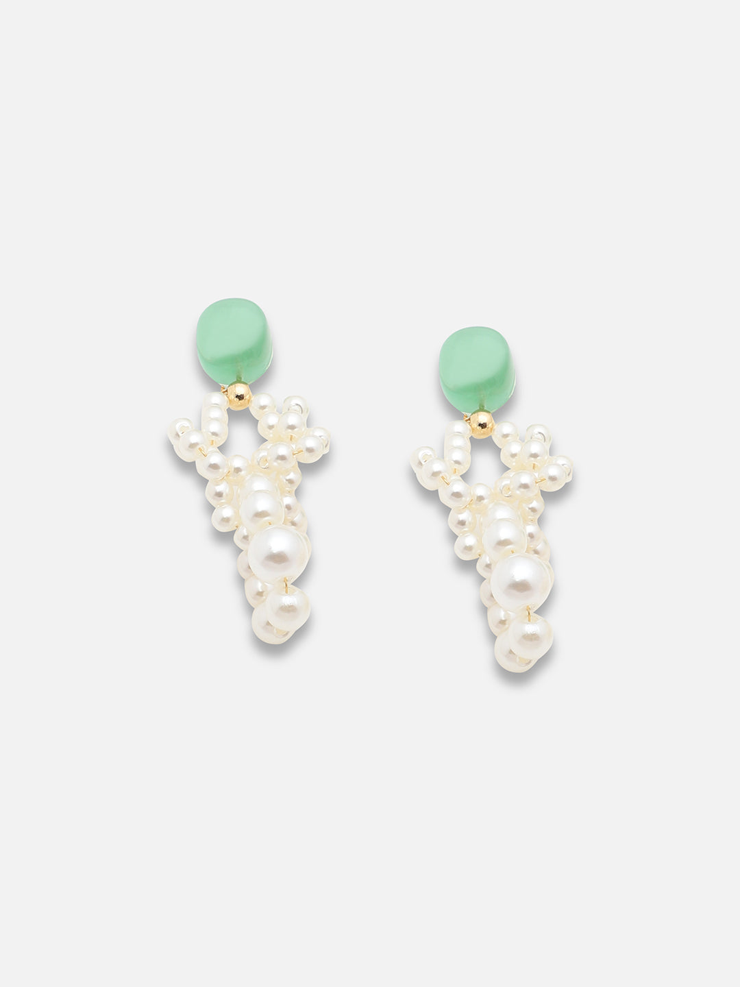 GOLD PLATED PARTY DESIGNER STONE DROP EARRING FOR WOMEN