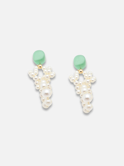 GOLD PLATED PARTY DESIGNER STONE DROP EARRING FOR WOMEN
