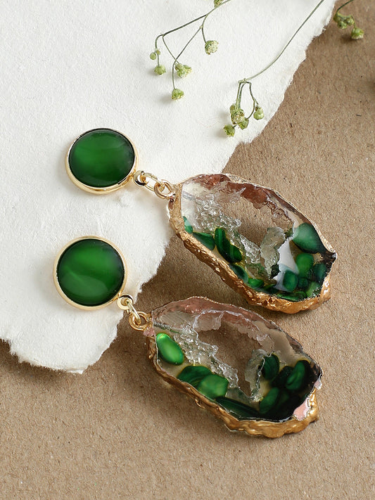 Gold Plated Party Designer Stone Drop Earring