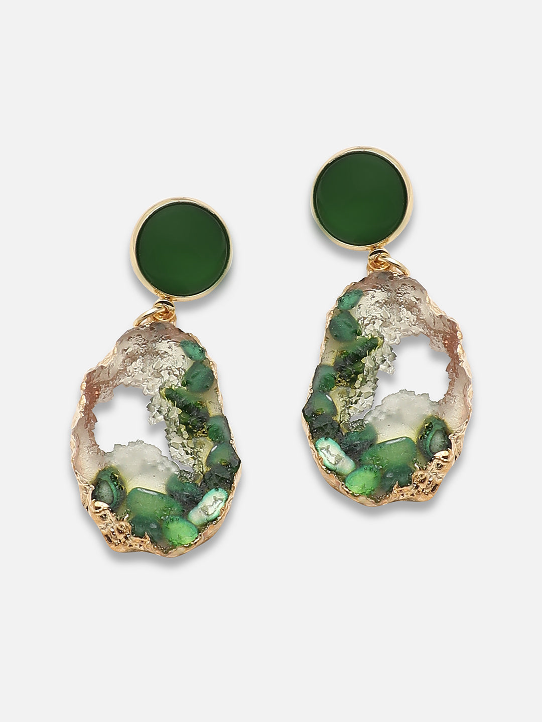 Gold Plated Party Designer Stone Drop Earring