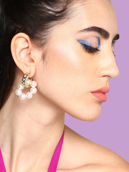 Gold Plated Party Designer Stone Drop Earring For Women