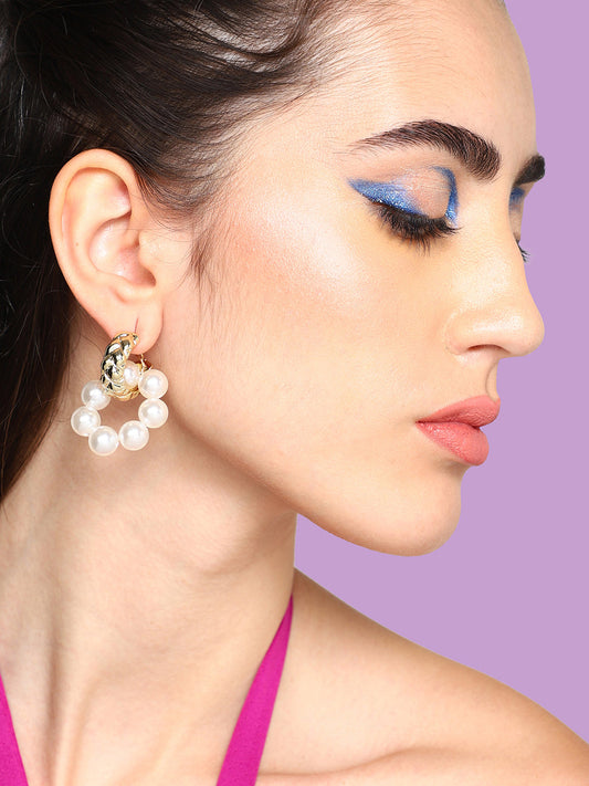 Gold Plated Party Designer Stone Drop Earring For Women