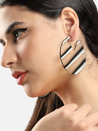 GOLD PLATED PARTY DESIGNER HOOP EARRING FOR WOMEN