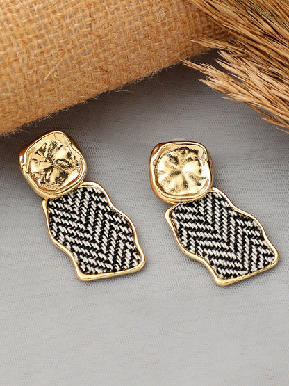 Gold Plated Party Designer Stone Drop Earring