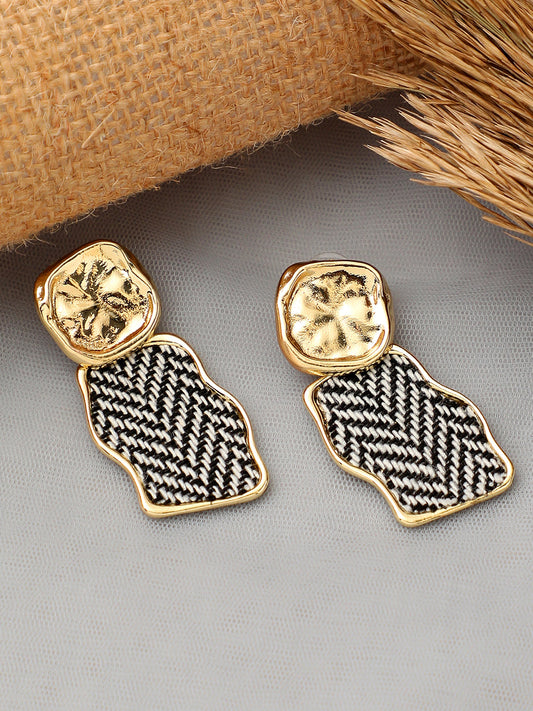 Gold Plated Party Designer Stone Drop Earring