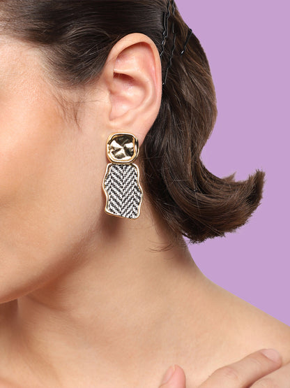Gold Plated Party Designer Stone Drop Earring