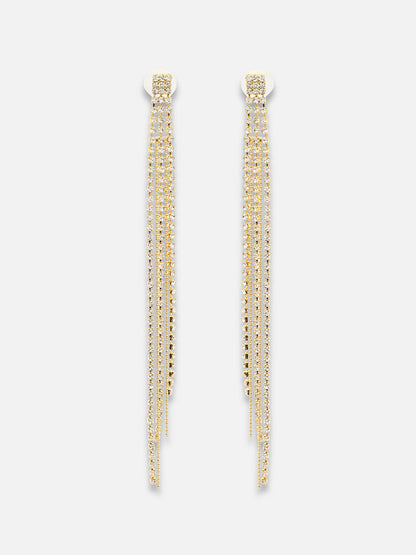 Gold Plated Party Designer Stone Drop Earring