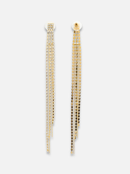 Gold Plated Party Designer Stone Drop Earring