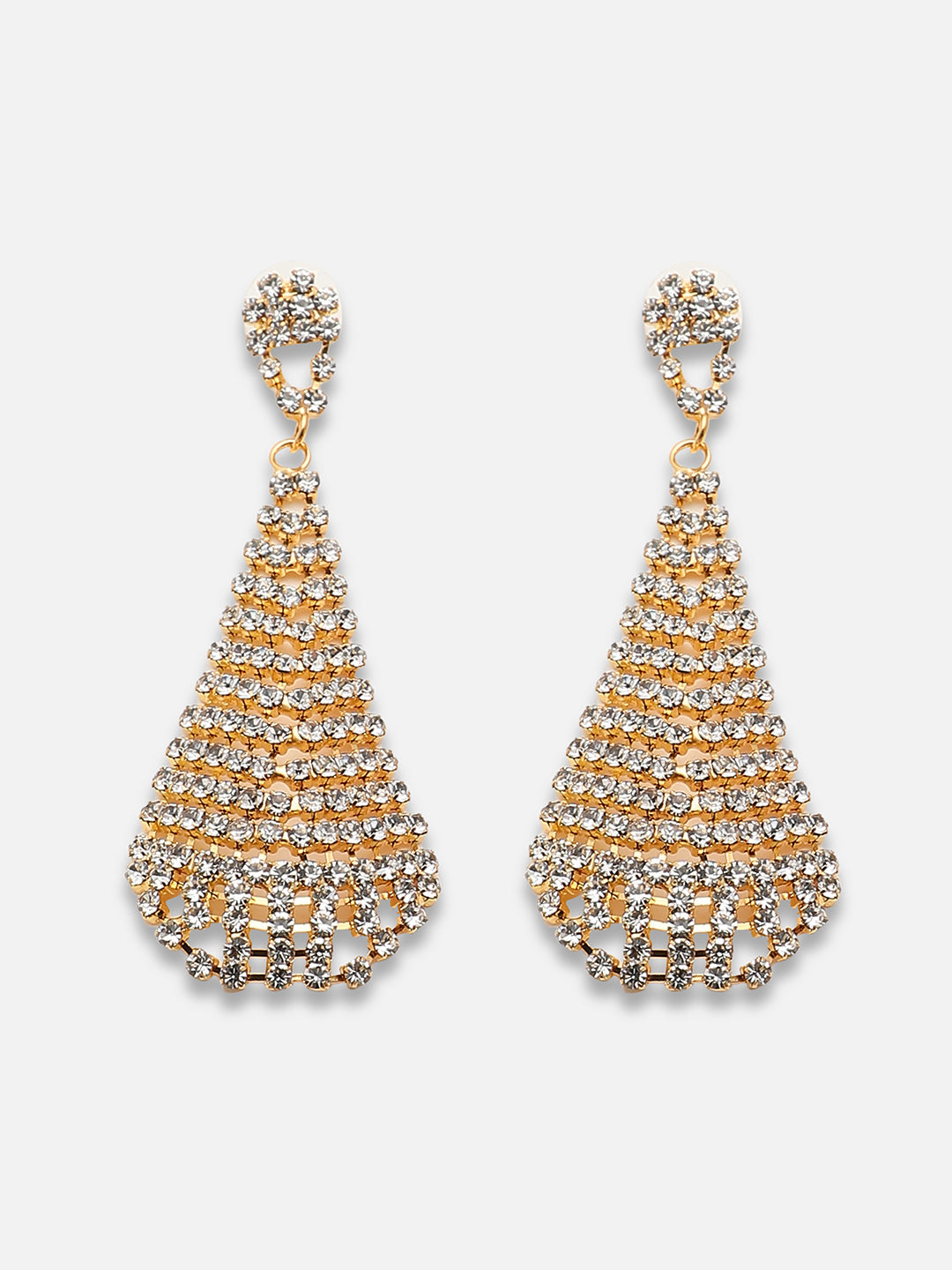 Gold Plated Party Designer Stone Drop Earring