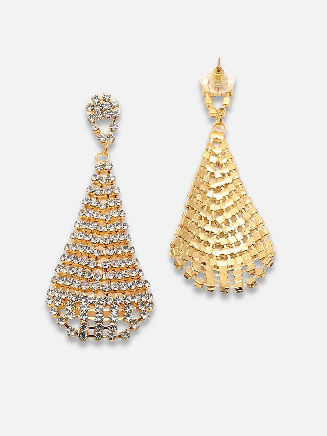 Gold Plated Party Designer Stone Drop Earring