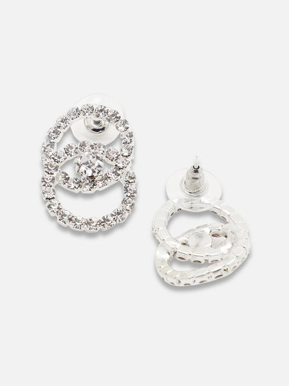 Silver Plated Party Designer Stone Drop Earring For Women