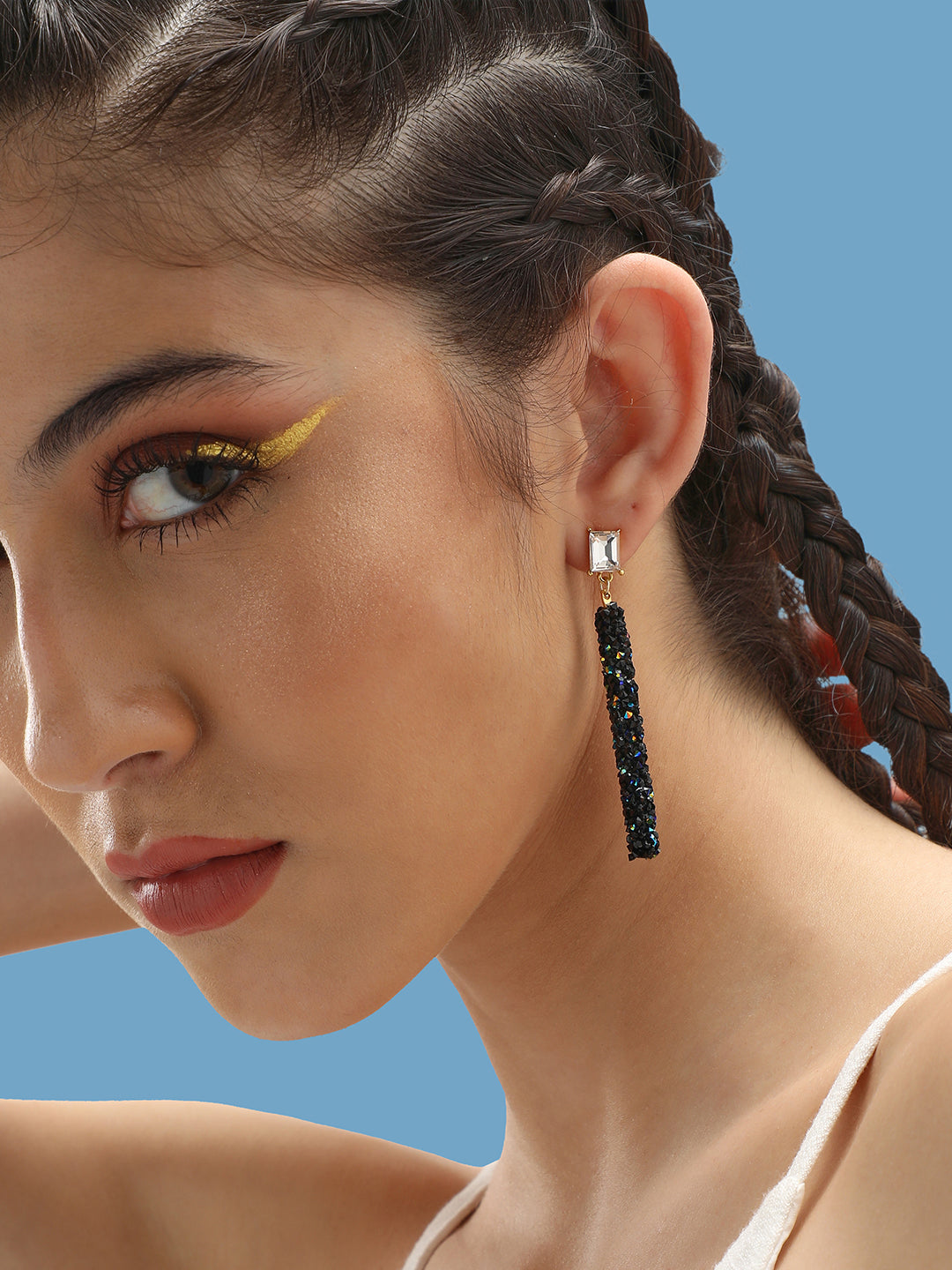 Gold Plated Party Designer Stone Drop Earring For Women
