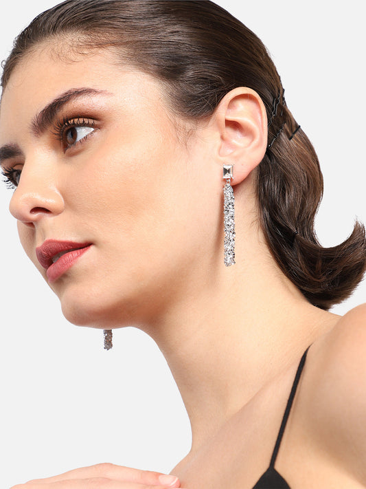 Gold Plated Party Designer Stone Drop Earring For Women