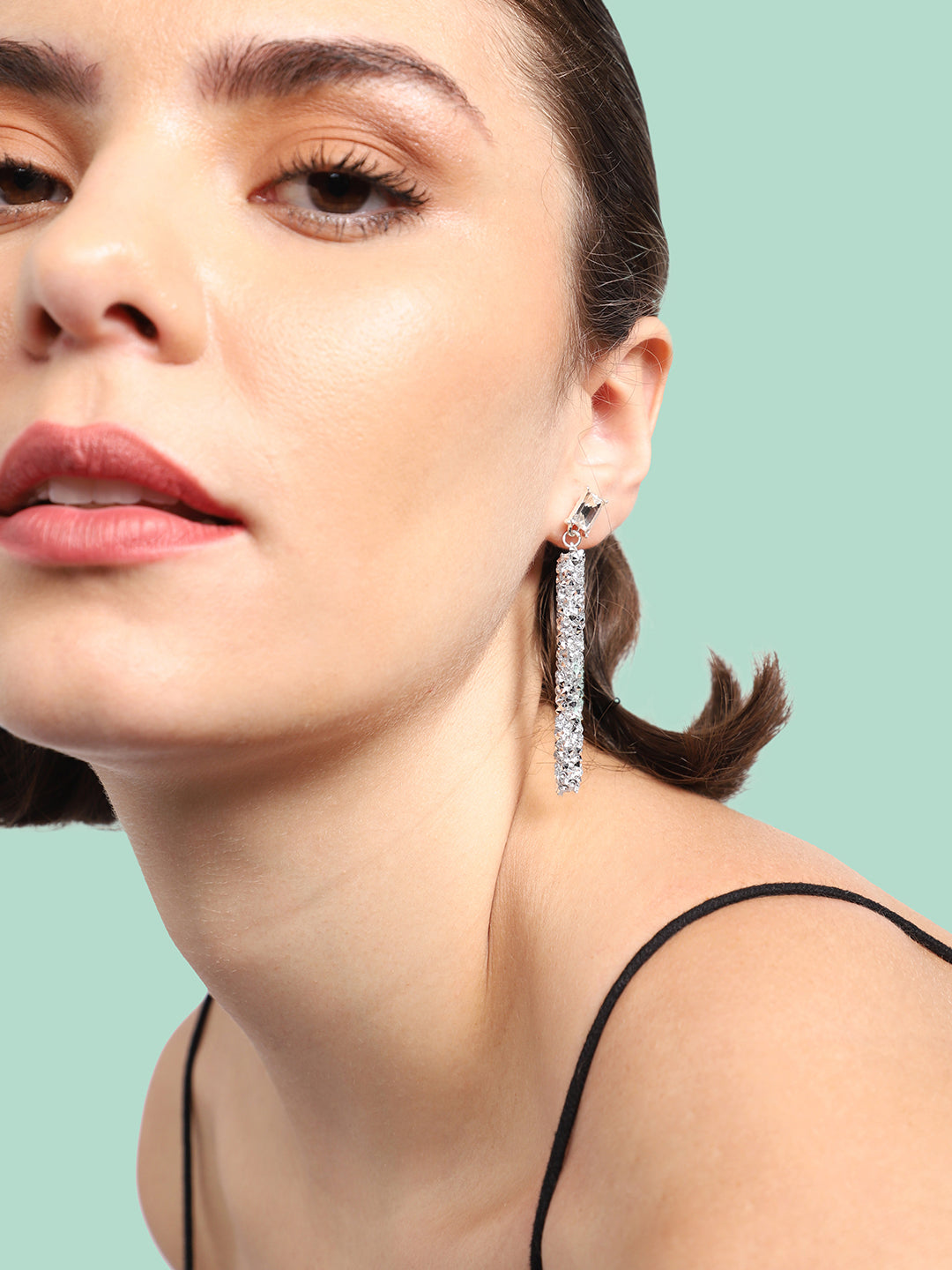 Gold Plated Party Designer Stone Drop Earring For Women