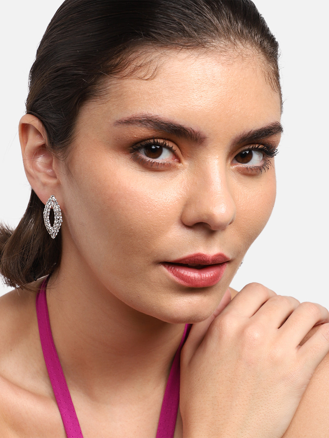 Gold Plated Party Designer Stone Drop Earring For Women