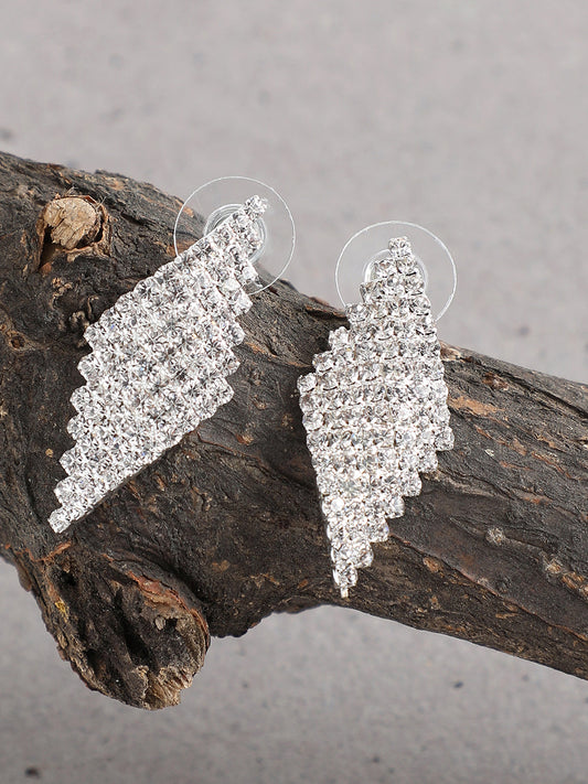 Gold Plated Party Designer Stone Drop Earring For Women