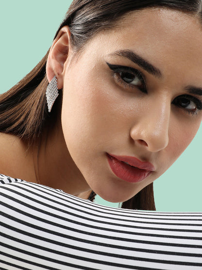 Gold Plated Party Designer Stone Drop Earring For Women