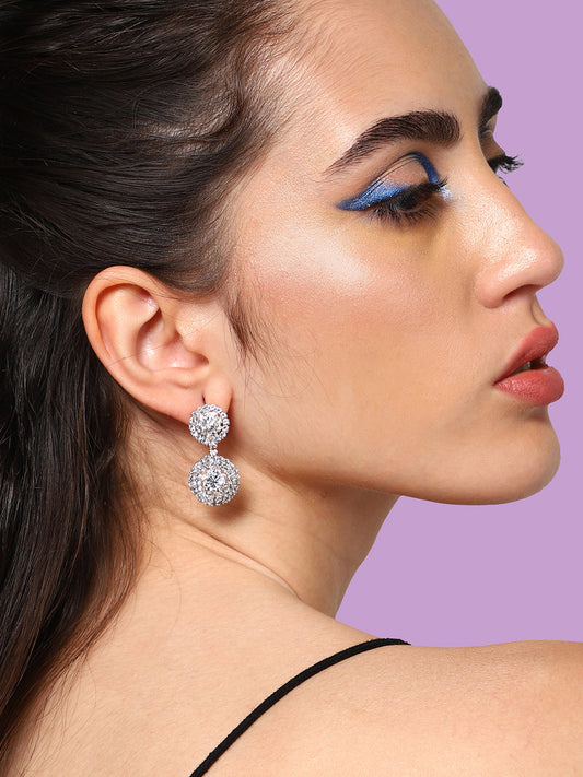 Gold Plated Party Designer Stone Drop Earring For Women