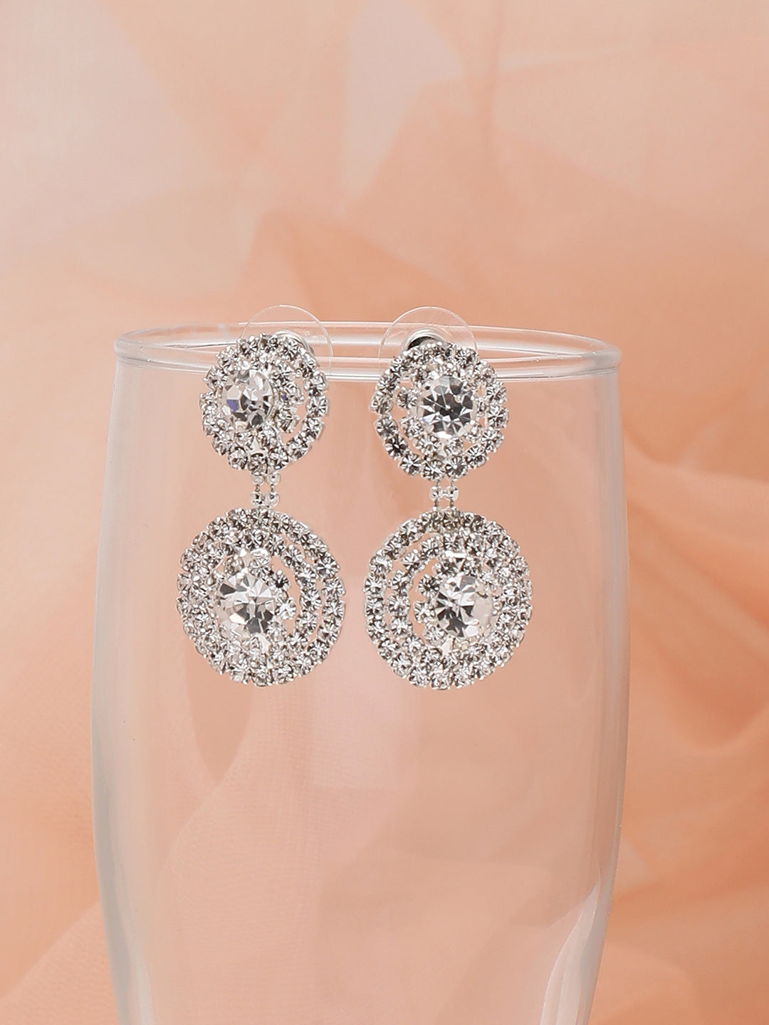 Gold Plated Party Designer Stone Drop Earring For Women