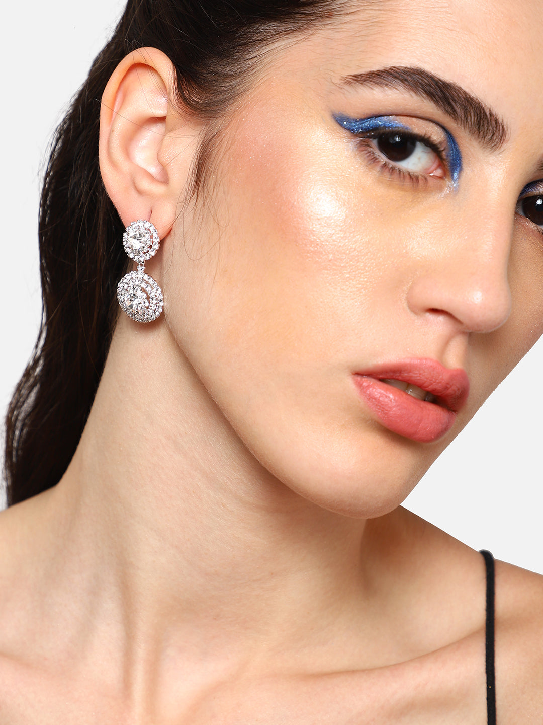 Gold Plated Party Designer Stone Drop Earring For Women