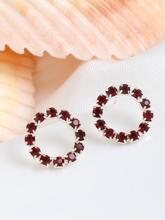 Gold Plated Party Designer Stone Hoop Earring For Women