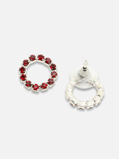 Gold Plated Party Designer Stone Hoop Earring For Women