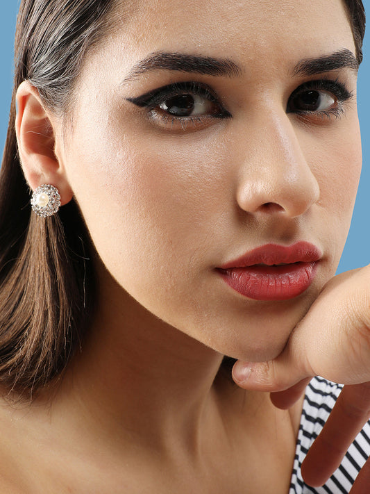 Gold Plated Party Designer Stone Drop Earring For Women