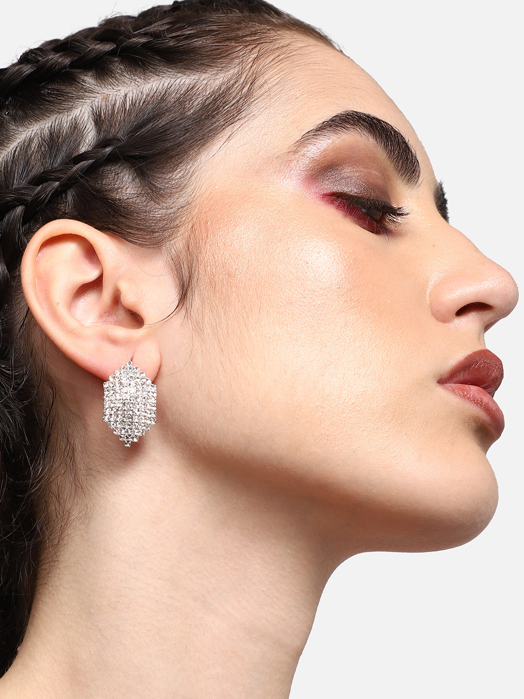 GOLD PLATED PARTY DESIGNER STONE DROP EARRING FOR WOMEN